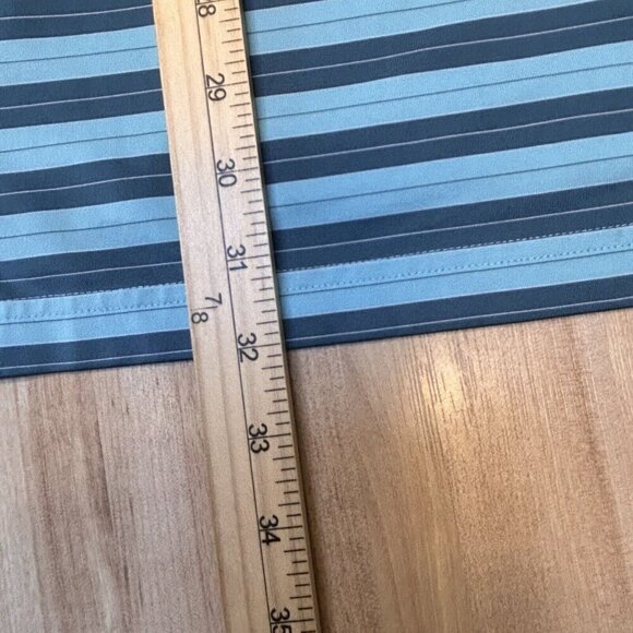 Dunning Golf Polo Shirt Mens Extra Large PGA Golf Club Blue Green Stripe Stretch - Picture 16 of 16